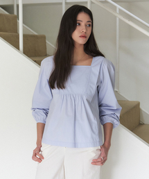 ARTID（アルティーダ）の「Square Neck Strap Blouse_LIGHT BLUE（シャツ/ブラウス・レディース）」