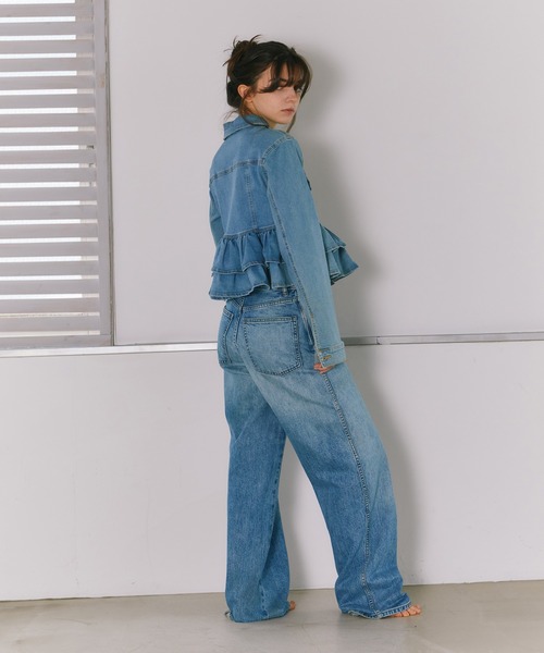 セール】【mieya mieya】mieya frill denim JK /フリルデニム