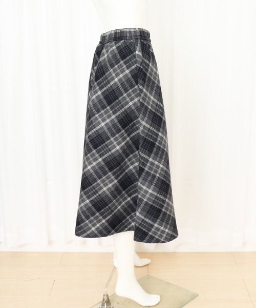 Miniministore(ミニミニストア)の「フレアスカート チェック柄 美脚 春秋冬(スカート・レディース・チャコールグレー/ブラウン・L/M)」の14枚目の写真