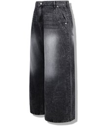 GUBIN（グビン）の「ブラックヴィンテージシアウォッシングワイドデニムパンツ（デニムパンツ）」