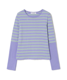 MILLO WOMEN（ミロウーマン）の「Stripe Warmer T-shirts [Purple]（Tシャツ/カットソー）」
