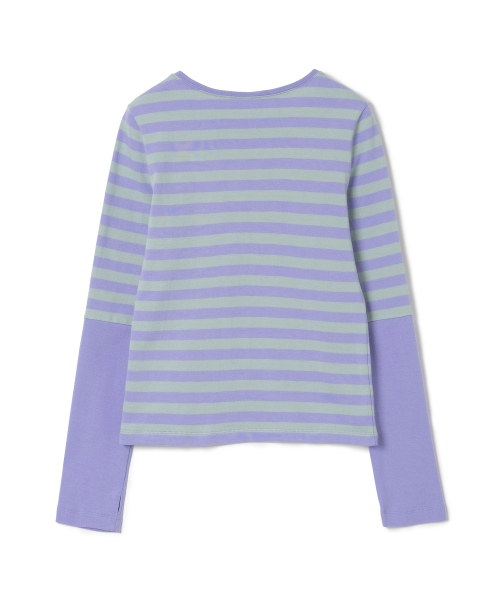 MILLO WOMEN（ミロウーマン）の「ストライプウォーマーTシャツ[パープル]（Tシャツ/カットソー・レディース・その他・FREE）」の2枚目の写真
