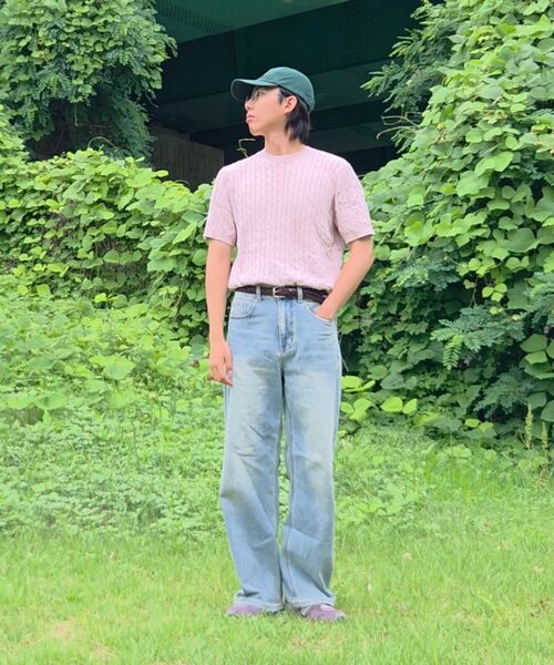 MUSINSA STANDARD（ムシンサスタンダード）の「[クールタンダード] ビッグブラシエクストラワイドデニムパンツ [ライトインディゴ]（デニムパンツ・メンズ・その他・30/31/33/27/28/29/40/38/42/36/34/32/26）」の6枚目の写真