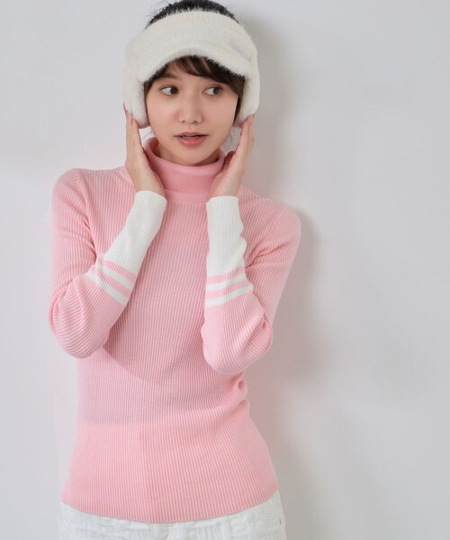 JUN&ROPE'(ジュンアンドロペ)の「バイカラー切替リブタートルニット/Oggi掲載(ニット/セーター・レディース・ブラック/ホワイト/サックスブルー/ピンク・L/M/S)」の22枚目の写真