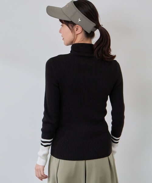 JUN&ROPE'(ジュンアンドロペ)の「バイカラー切替リブタートルニット/Oggi掲載(ニット/セーター・レディース・ブラック/ホワイト/サックスブルー/ピンク・L/M/S)」の10枚目の写真