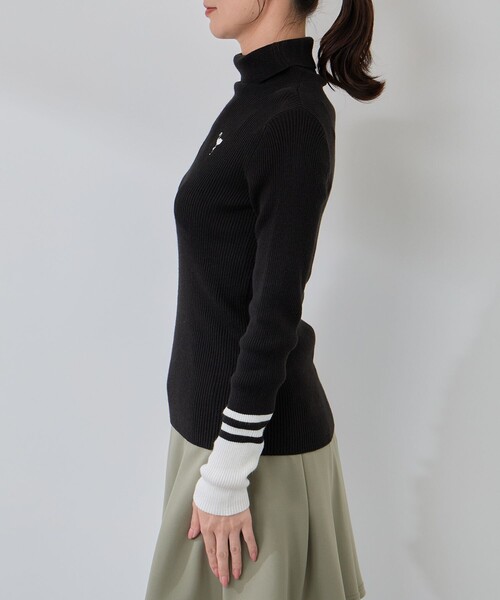 JUN&ROPE'(ジュンアンドロペ)の「バイカラー切替リブタートルニット/Oggi掲載(ニット/セーター・レディース・ブラック/ホワイト/サックスブルー/ピンク・L/M/S)」の12枚目の写真