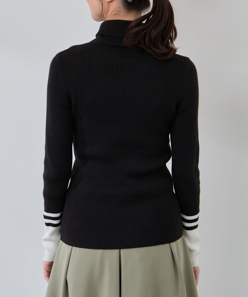 JUN&ROPE'(ジュンアンドロペ)の「バイカラー切替リブタートルニット/Oggi掲載(ニット/セーター・レディース・ブラック/ホワイト/サックスブルー/ピンク・L/M/S)」の13枚目の写真