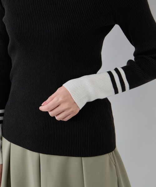 JUN&ROPE'(ジュンアンドロペ)の「バイカラー切替リブタートルニット/Oggi掲載(ニット/セーター・レディース・ブラック/ホワイト/サックスブルー/ピンク・L/M/S)」の15枚目の写真