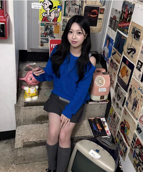 Miseki SEOUL（ミセキソウル）の「Shirring knee socks CHARCOAL（ソックス/靴下・レディース・その他・OS）」の6枚目の写真