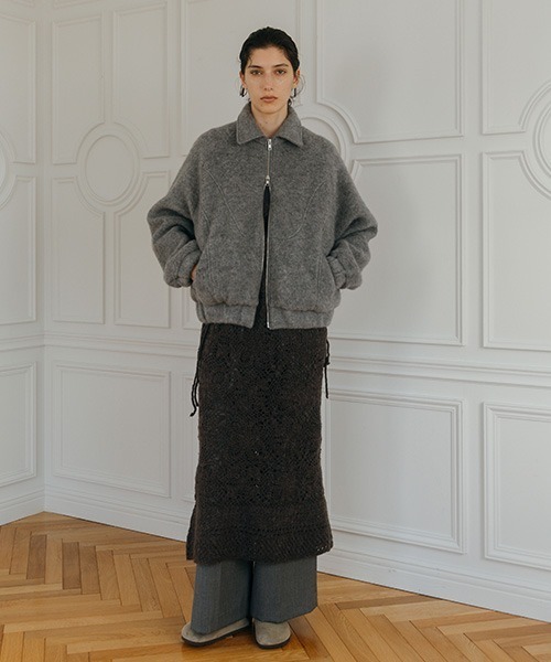 CREDONA(クレドナ)の「CROCHET CAMI/クロシェキャミ(ワンピース・レディース・チャコールグレー/アイボリー・FREE)」の9枚目の写真