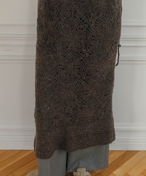 CREDONA(クレドナ)の「CROCHET CAMI/クロシェキャミ(ワンピース・レディース・チャコールグレー/アイボリー・FREE)」の12枚目の写真