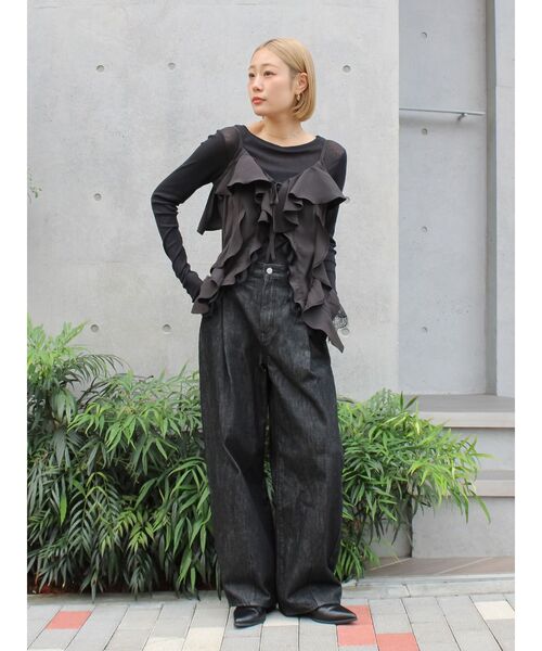 Ungrid（アングリッド）の「フィブツイルフリルキャミ（キャミソール・レディース・ブラック/オフホワイト/イエロー・FREE）」の13枚目の写真