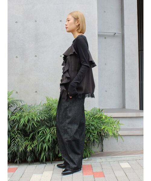 Ungrid（アングリッド）の「フィブツイルフリルキャミ（キャミソール・レディース・ブラック/オフホワイト/イエロー・FREE）」の14枚目の写真