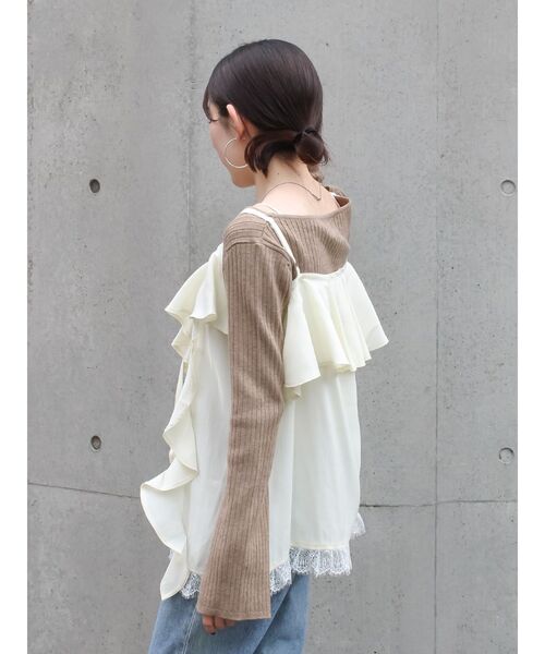 Ungrid（アングリッド）の「フィブツイルフリルキャミ（キャミソール・レディース・ブラック/オフホワイト/イエロー・FREE）」の17枚目の写真