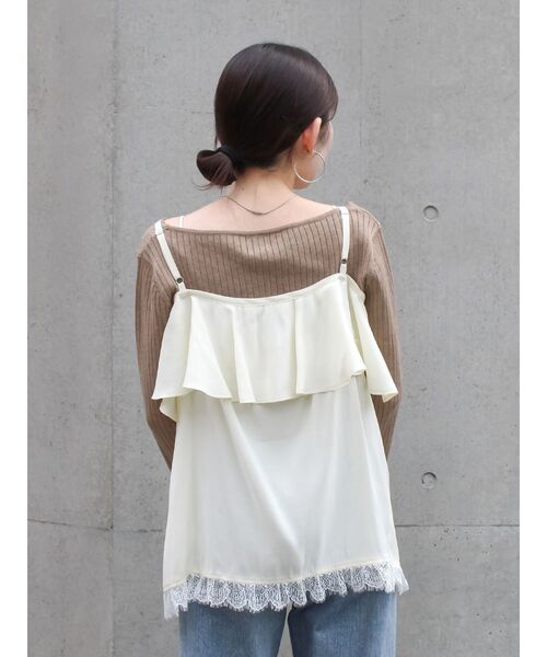 Ungrid（アングリッド）の「フィブツイルフリルキャミ（キャミソール・レディース・ブラック/オフホワイト/イエロー・FREE）」の18枚目の写真