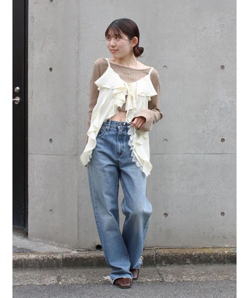 Ungrid（アングリッド）の「フィブツイルフリルキャミ（キャミソール・レディース・ブラック/オフホワイト/イエロー・FREE）」の19枚目の写真