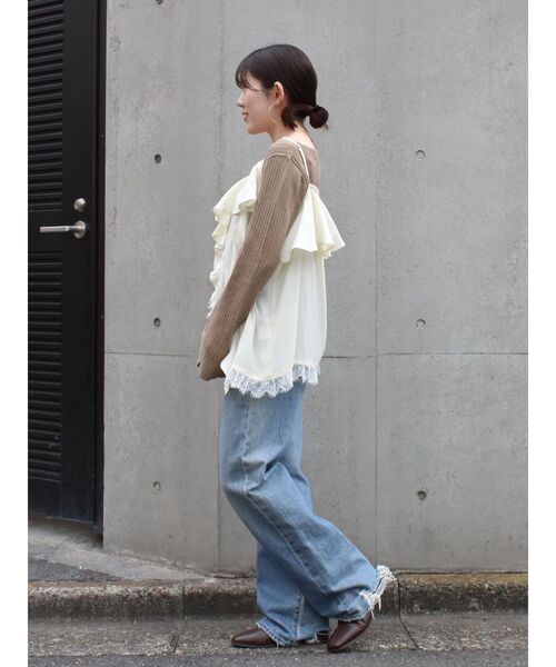 Ungrid（アングリッド）の「フィブツイルフリルキャミ（キャミソール・レディース・ブラック/オフホワイト/イエロー・FREE）」の20枚目の写真