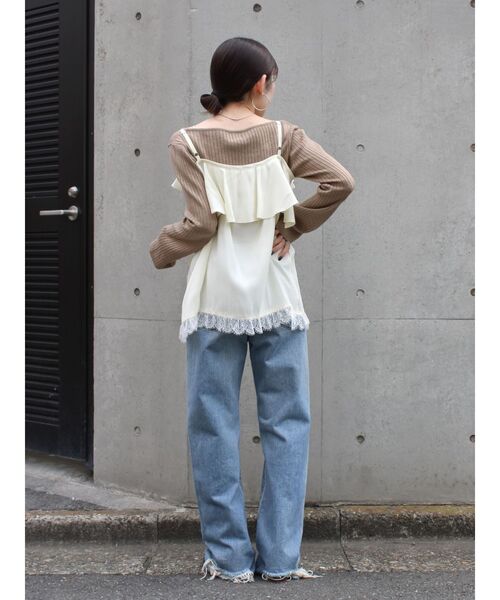 Ungrid（アングリッド）の「フィブツイルフリルキャミ（キャミソール・レディース・ブラック/オフホワイト/イエロー・FREE）」の21枚目の写真