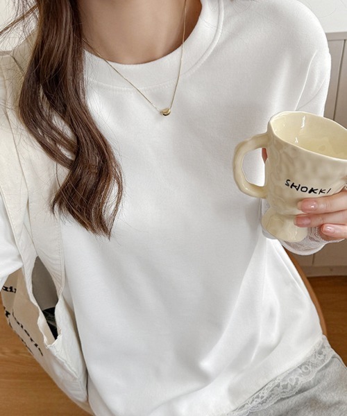 ONEP STAR(ワンピスター)の「裾レースラウンドネックカットソー(Tシャツ/カットソー・レディース・ブラック/ホワイト・MEDIUM/LARGE/X-LARGE)」の4枚目の写真