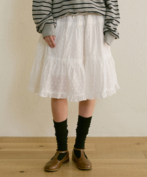 LETTER FROM MOON（レターフロムムーン）の「フラワーレースカンカンスカート（ホワイト）（スカート）」