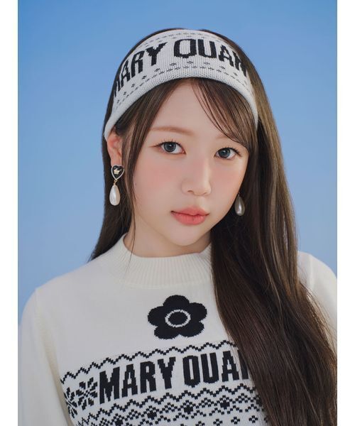 LILY BROWN（リリーブラウン）の「【LILY BROWN×MARY QUANT】ジャガードロゴニットトップス（ニット/セーター・レディース・ネイビー/ブルー/ホワイト・F）」の10枚目の写真