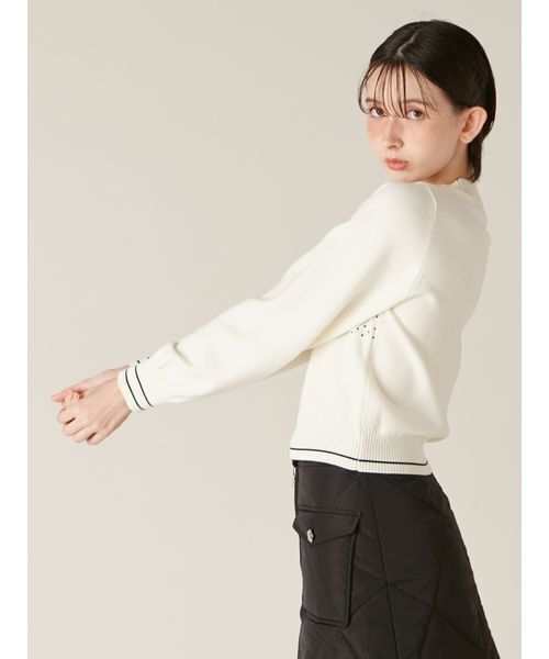 LILY BROWN（リリーブラウン）の「【LILY BROWN×MARY QUANT】ジャガードロゴニットトップス（ニット/セーター・レディース・ネイビー/ブルー/ホワイト・F）」の18枚目の写真