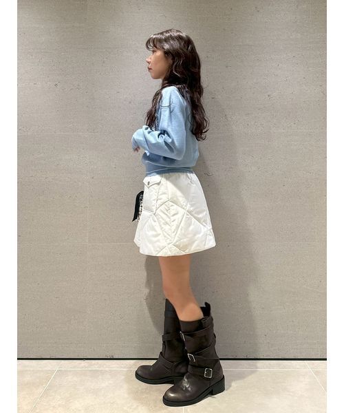 LILY BROWN（リリーブラウン）の「【LILY BROWN×MARY QUANT】ジャガードロゴニットトップス（ニット/セーター・レディース・ネイビー/ブルー/ホワイト・F）」の20枚目の写真