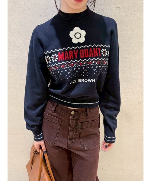 LILY BROWN(リリーブラウン)の「【LILY BROWN×MARY QUANT】ジャガードロゴニットトップス(ニット/セーター・レディース・ネイビー/ブルー/ホワイト・F)」の20枚目の写真