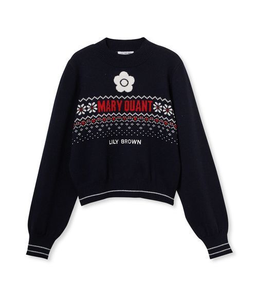 【LILY BROWN×MARY QUANT】ジャガードロゴニットトップス LILY BROWN×MARY QUANT】ジャガードロゴニットトップス(Hearts2Hearts
