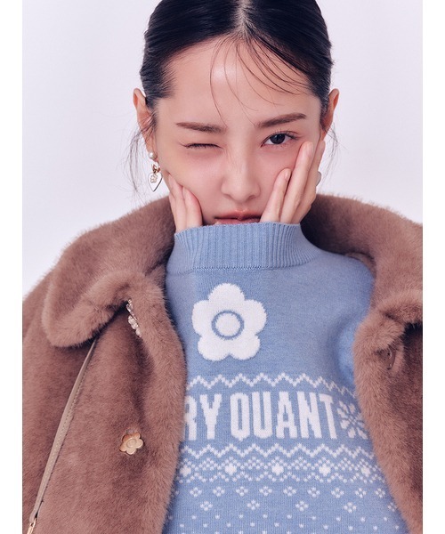 LILY BROWN×MARY QUANT】ジャガードロゴニットトップス（ニット