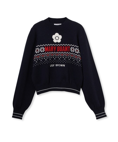 LILY BROWN×MARY QUANT】ジャガードロゴニットトップス（ニット