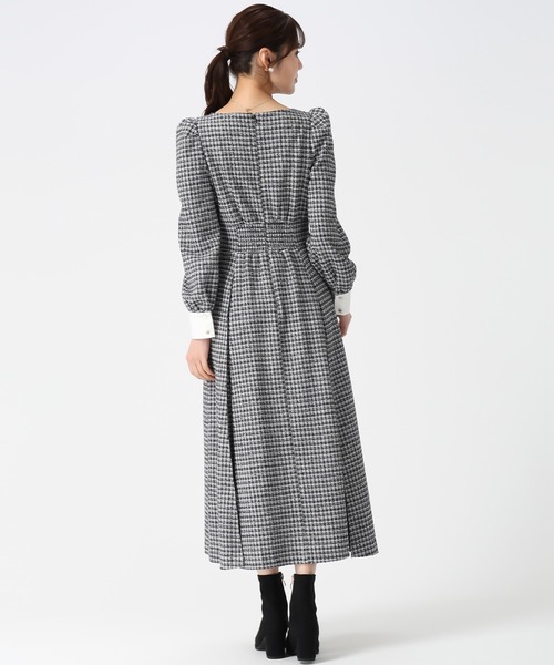 31 Sons de mode（トランテアン　ソン　ドゥ　モード）の「2025秋冬新作 カットジャガードフレアワンピース（ワンピース・レディース・ブルー/ブラック/ベージュ・S/M）」の22枚目の写真