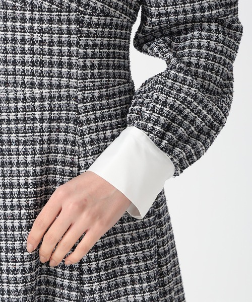 31 Sons de mode（トランテアン　ソン　ドゥ　モード）の「2025秋冬新作 カットジャガードフレアワンピース（ワンピース・レディース・ブルー/ブラック/ベージュ・S/M）」の18枚目の写真