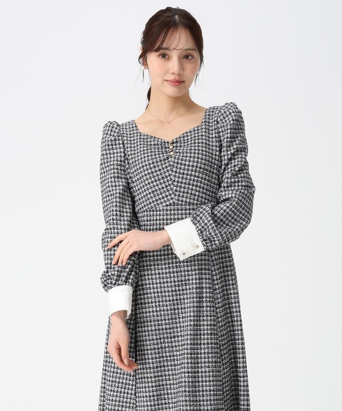 31 Sons de mode（トランテアン　ソン　ドゥ　モード）の「2025秋冬新作 カットジャガードフレアワンピース（ワンピース・レディース・ブルー/ブラック/ベージュ・S/M）」の14枚目の写真