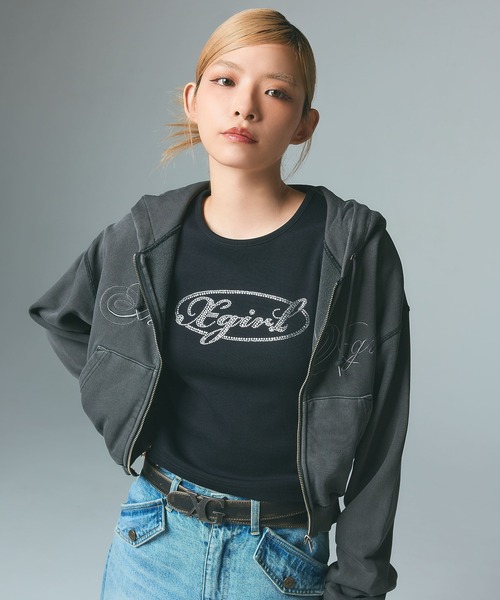 X-girl（エックスガール）の「XG EMBLEM CLASP FAUX LEATHER BELT（ベルト・レディース・ブラウン/ブラック・ONE SIZE）」の14枚目の写真