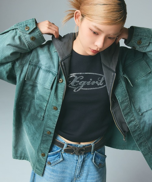 X-girl（エックスガール）の「XG EMBLEM CLASP FAUX LEATHER BELT（ベルト・レディース・ブラウン/ブラック・ONE SIZE）」の16枚目の写真