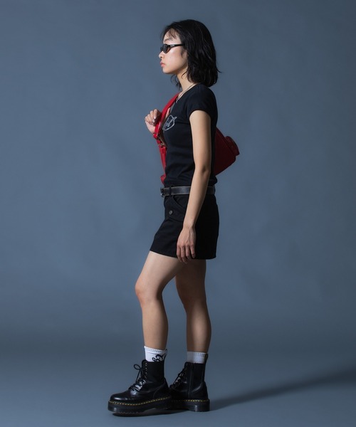 X-girl（エックスガール）の「XG EMBLEM CLASP FAUX LEATHER BELT（ベルト・レディース・ブラウン/ブラック・ONE SIZE）」の21枚目の写真