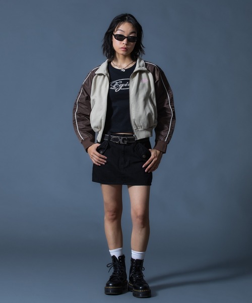 X-girl（エックスガール）の「XG EMBLEM CLASP FAUX LEATHER BELT（ベルト・レディース・ブラウン/ブラック・ONE SIZE）」の19枚目の写真