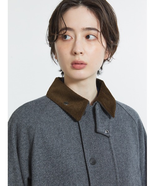 Barbour（バブアー）の「【SNOWDON / スノードン】"JAPAN LIMITED" ウール ロング コート（ステンカラーコート・メンズ・グレー・36/38/34/40）」の4枚目の写真