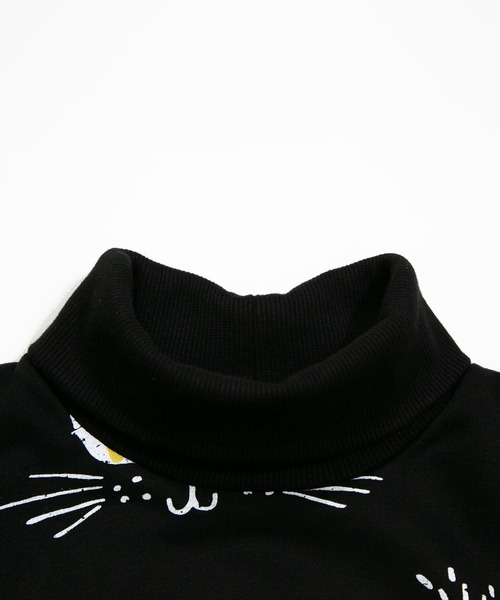 MAKE YOUR DAY（メイクユアデイ）の「キャッツアイ裏起毛総柄トレーナー■80～140cm（スウェット・キッズ・ブラック/アイボリー・80/90/100/110/120/130/140）」の13枚目の写真
