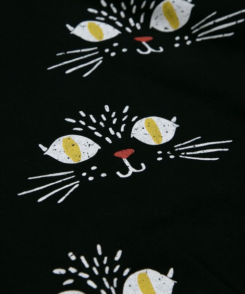 MAKE YOUR DAY（メイクユアデイ）の「キャッツアイ裏起毛総柄トレーナー■80～140cm（スウェット・キッズ・ブラック/アイボリー・80/90/100/110/120/130/140）」の16枚目の写真