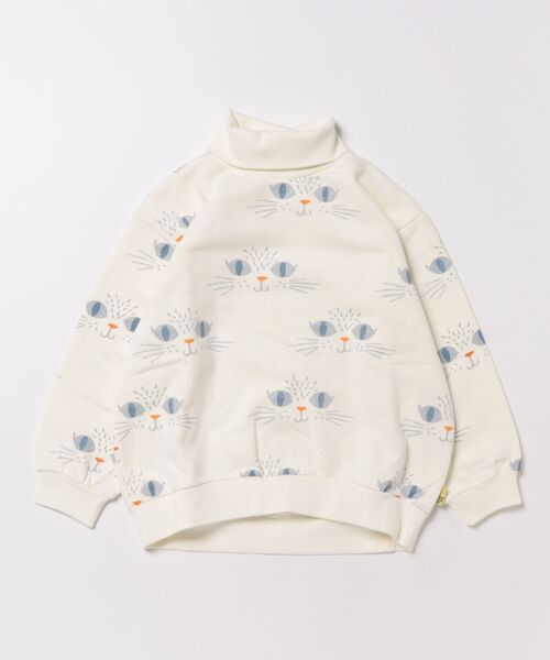 MAKE YOUR DAY（メイクユアデイ）の「キャッツアイ裏起毛総柄トレーナー■80～140cm（スウェット・キッズ・ブラック/アイボリー・80/90/100/110/120/130/140）」の18枚目の写真