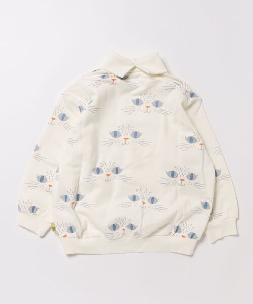 MAKE YOUR DAY（メイクユアデイ）の「キャッツアイ裏起毛総柄トレーナー■80～140cm（スウェット・キッズ・ブラック/アイボリー・80/90/100/110/120/130/140）」の19枚目の写真