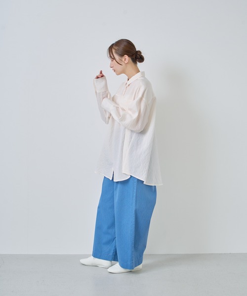 Kelen(ケレン)の「「KELEN / ケレン」シアーストライプシャツ(シャツ/ブラウス・レディース・ライトイエロー/オフホワイト/サックスブルー・S/M)」の15枚目の写真