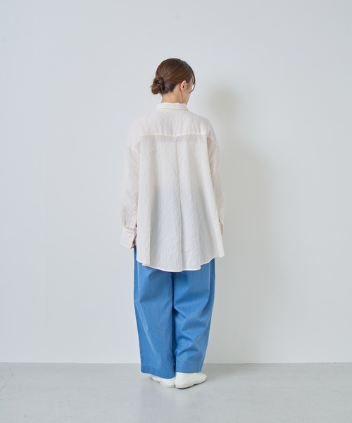 Kelen(ケレン)の「「KELEN / ケレン」シアーストライプシャツ(シャツ/ブラウス・レディース・ライトイエロー/オフホワイト/サックスブルー・S/M)」の17枚目の写真