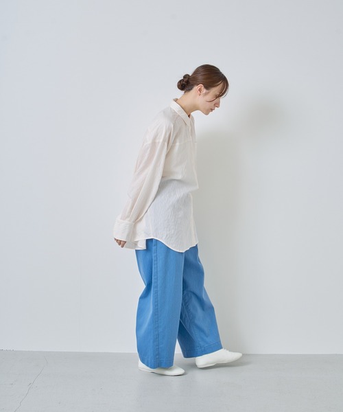 Kelen(ケレン)の「「KELEN / ケレン」シアーストライプシャツ(シャツ/ブラウス・レディース・ライトイエロー/オフホワイト/サックスブルー・S/M)」の19枚目の写真