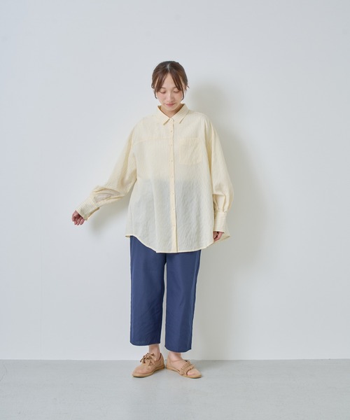 Kelen(ケレン)の「「KELEN / ケレン」シアーストライプシャツ(シャツ/ブラウス・レディース・ライトイエロー/オフホワイト/サックスブルー・S/M)」の22枚目の写真