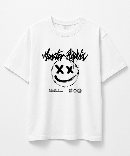 MONSTER REPUBLIC(モンスターリパブリック)の「スマイルブラックTシャツホワイト_W8139(Tシャツ/カットソー・レディース・その他・LARGE/X-LARGE/SMALL/MEDIUM)」の1枚目の写真