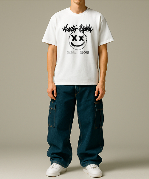 MONSTER REPUBLIC(モンスターリパブリック)の「スマイルブラックTシャツホワイト_W8139(Tシャツ/カットソー・レディース・その他・LARGE/X-LARGE/SMALL/MEDIUM)」の2枚目の写真