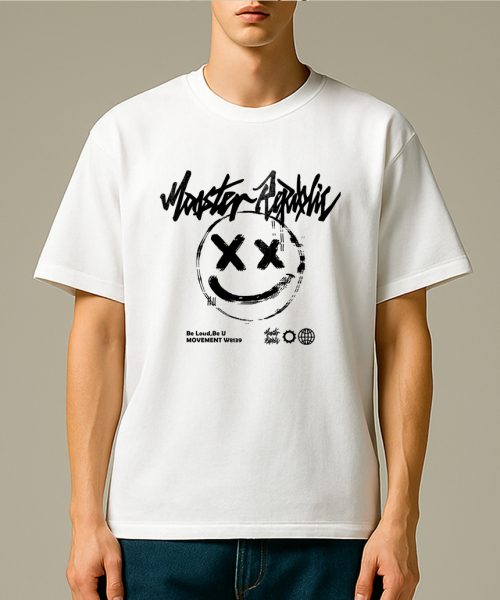 MONSTER REPUBLIC(モンスターリパブリック)の「スマイルブラックTシャツホワイト_W8139(Tシャツ/カットソー・レディース・その他・LARGE/X-LARGE/SMALL/MEDIUM)」の4枚目の写真